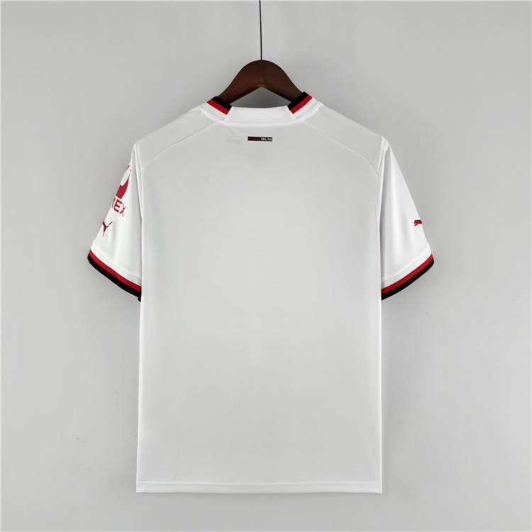 Moisture Wicking AC Milan 2223 Away White Soccer Jersey Football Shirt