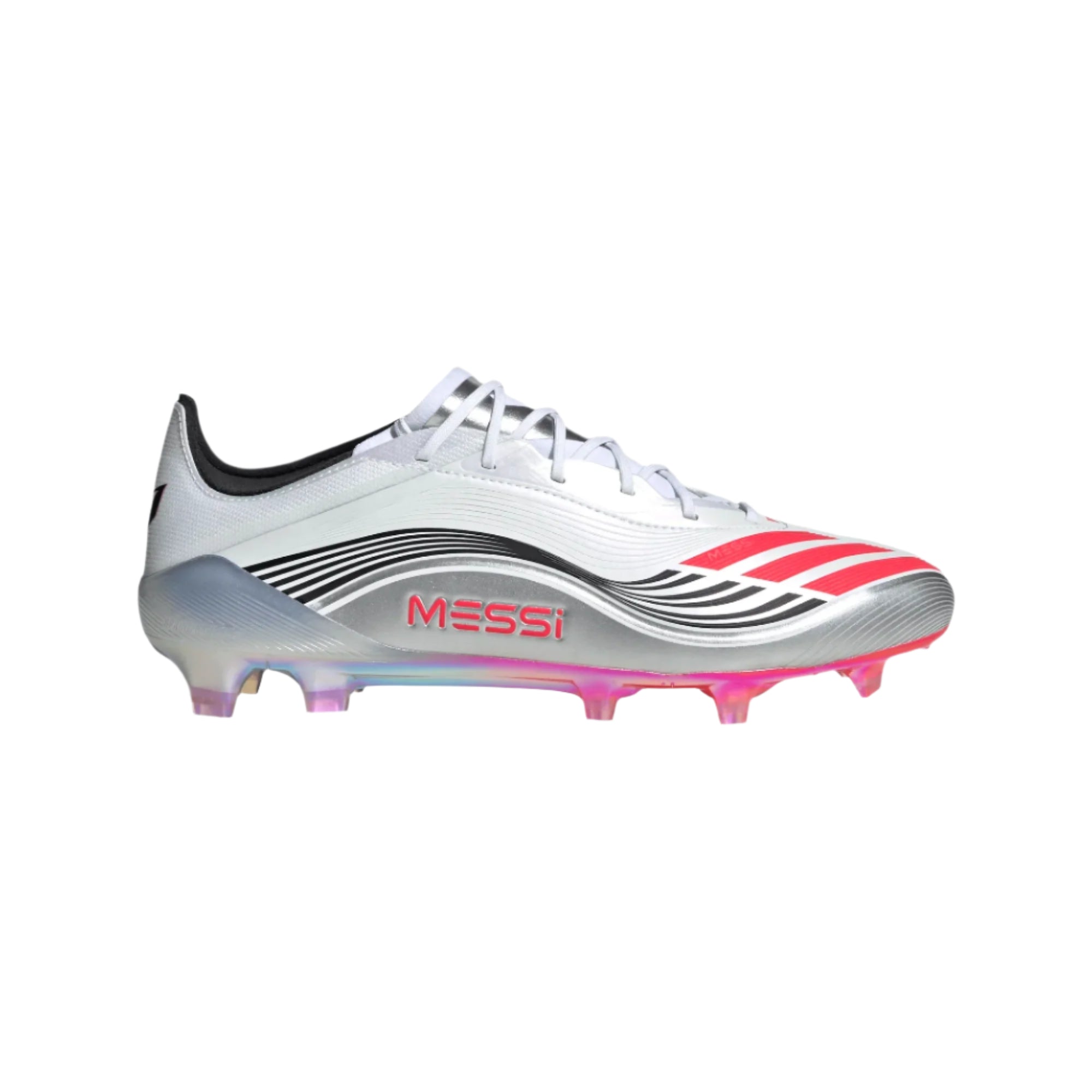 Messi adidas F50 Elite FG Football Boots White Lucid Red Silver Metallic