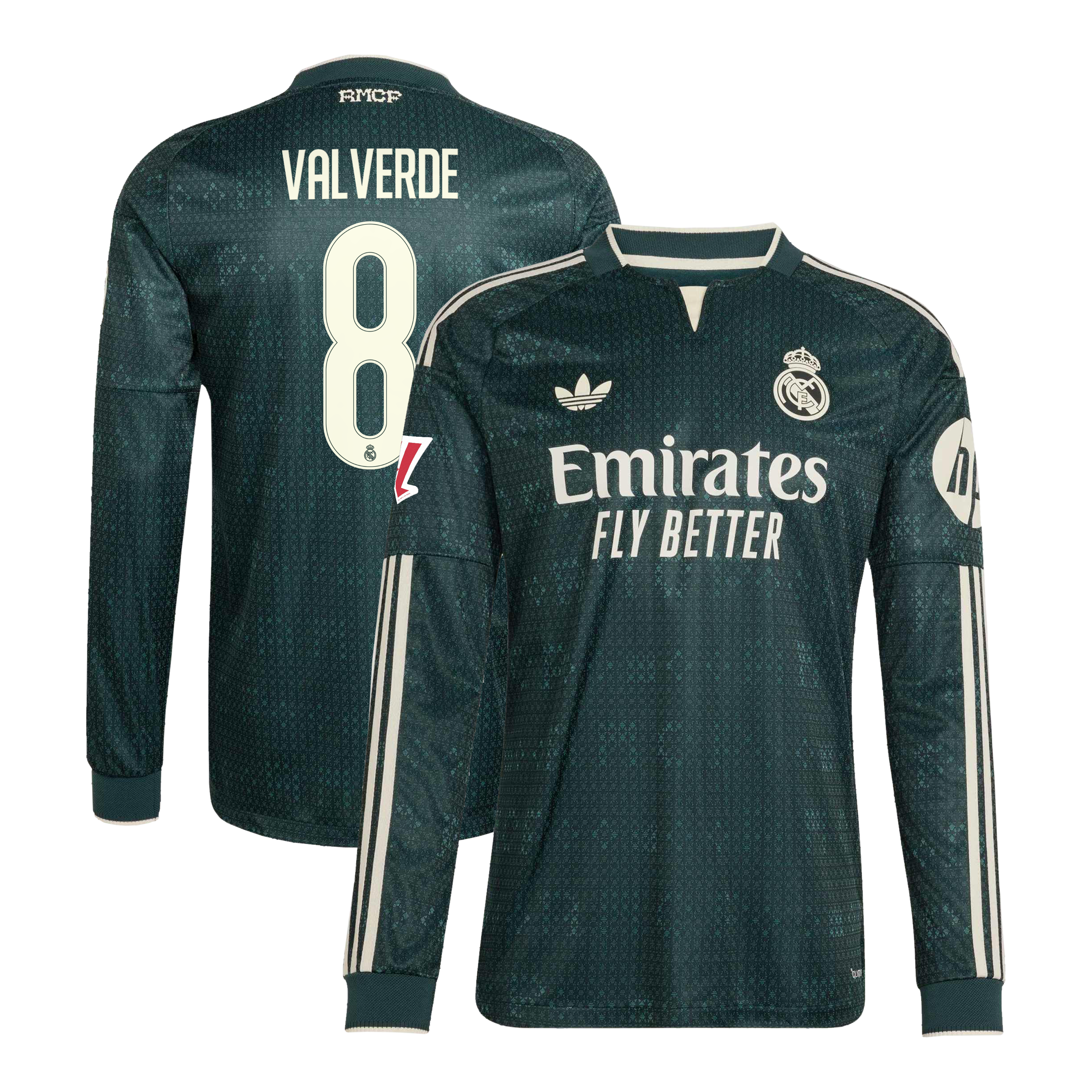 [JED] Women's Federico Valverde Real Madrid 2026/27 Away On-Field Authentic Long Sleeve Jersey - Green