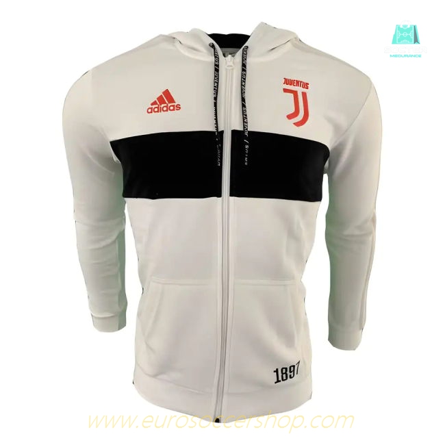 2019-2020 Juventus Adidas 3S Full Zip Hoody (White)