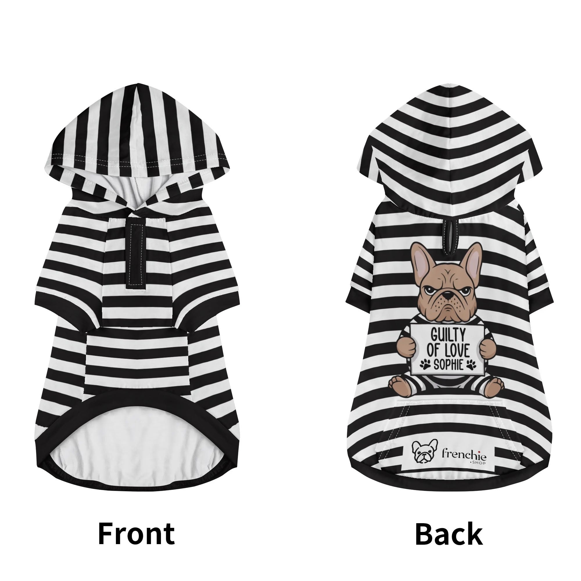 Culture-Inspired Custom Hoodies For French Bulldogs With Your Pet's N...