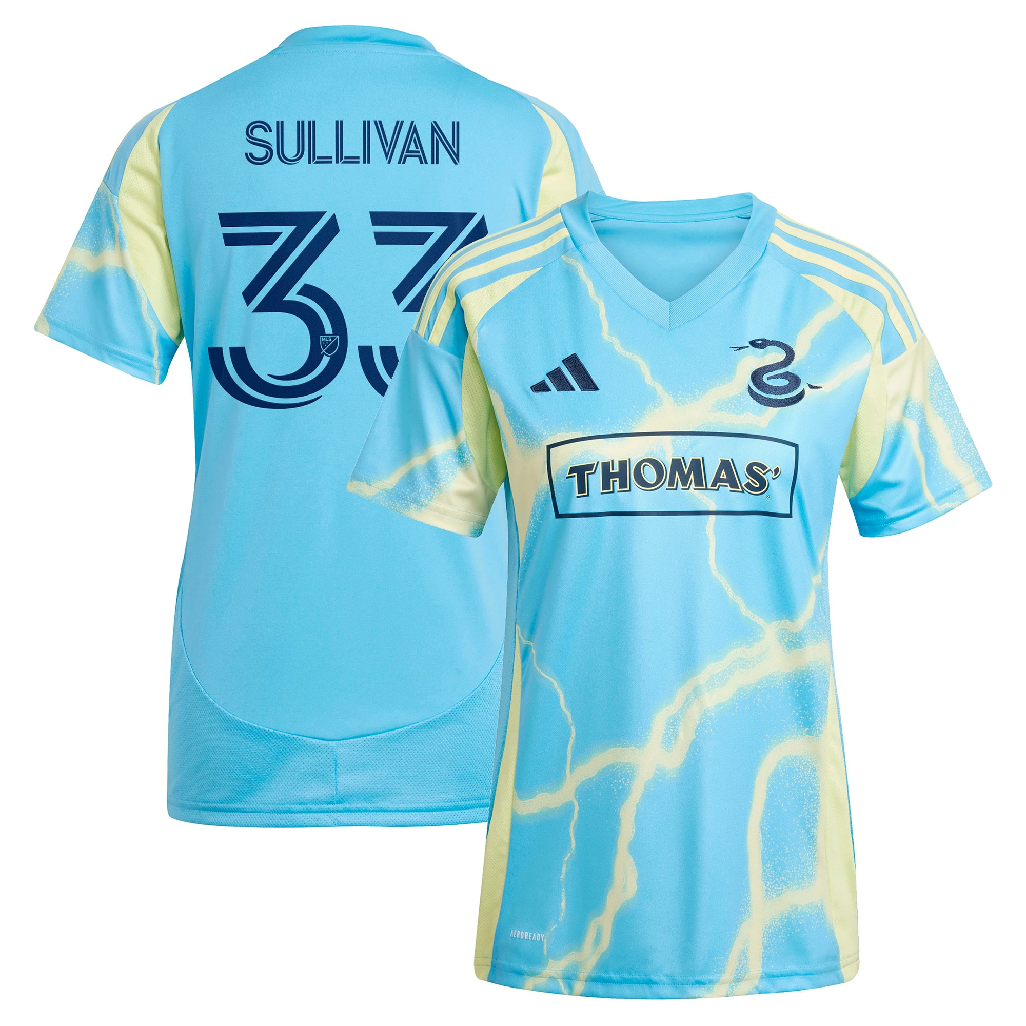 [JED] Youth Quinn Sullivan Philadelphia Union Women's 2025 The Voltage Kit Replica Player Jersey - Blue