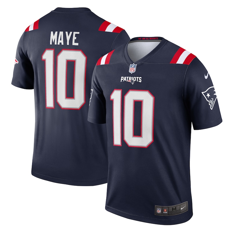 None Drake Maye New England Patriots Energetic Authentic Jersey