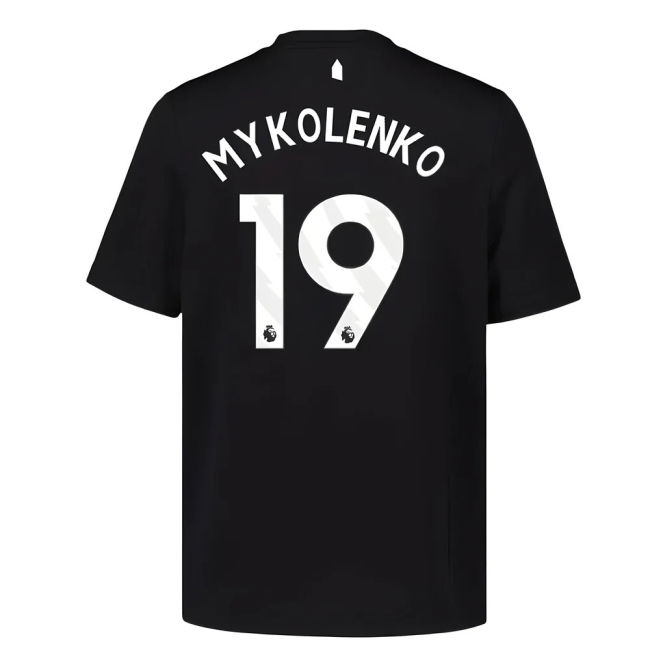 Everton 2025-20 Third Football Kit Mykolenko Name & Number L M S Kids