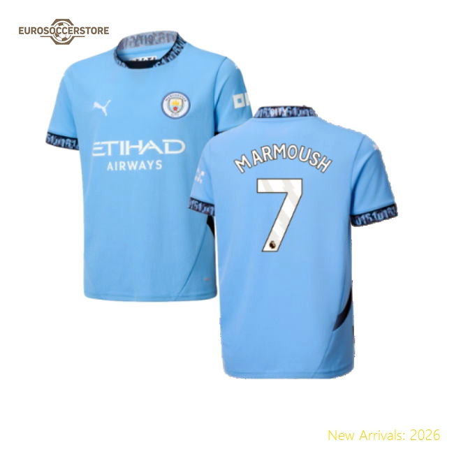 2024-2025 Man City Kids Non-toxic Marmoush Jersey Climacool