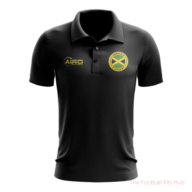 Men Jamaica Football Polo Shirt (Black)