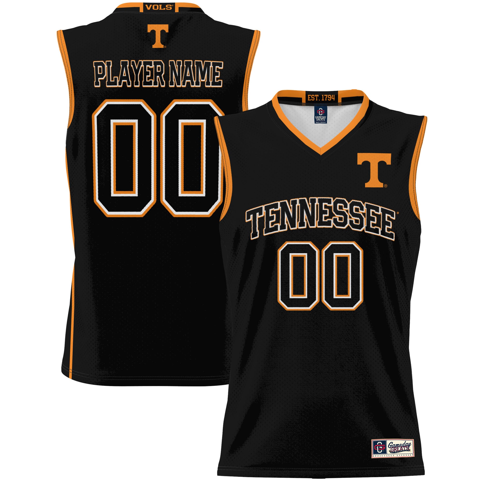 [NJP] Tennessee Volunteers GameDay Greats Youth NIL Pick-A-Player Lightweight Women's Basketball Jersey - Black