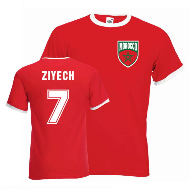 Collector'S-Item Fan-Favorite Hakim Ziyech Morocco Ringer Tee (Red)