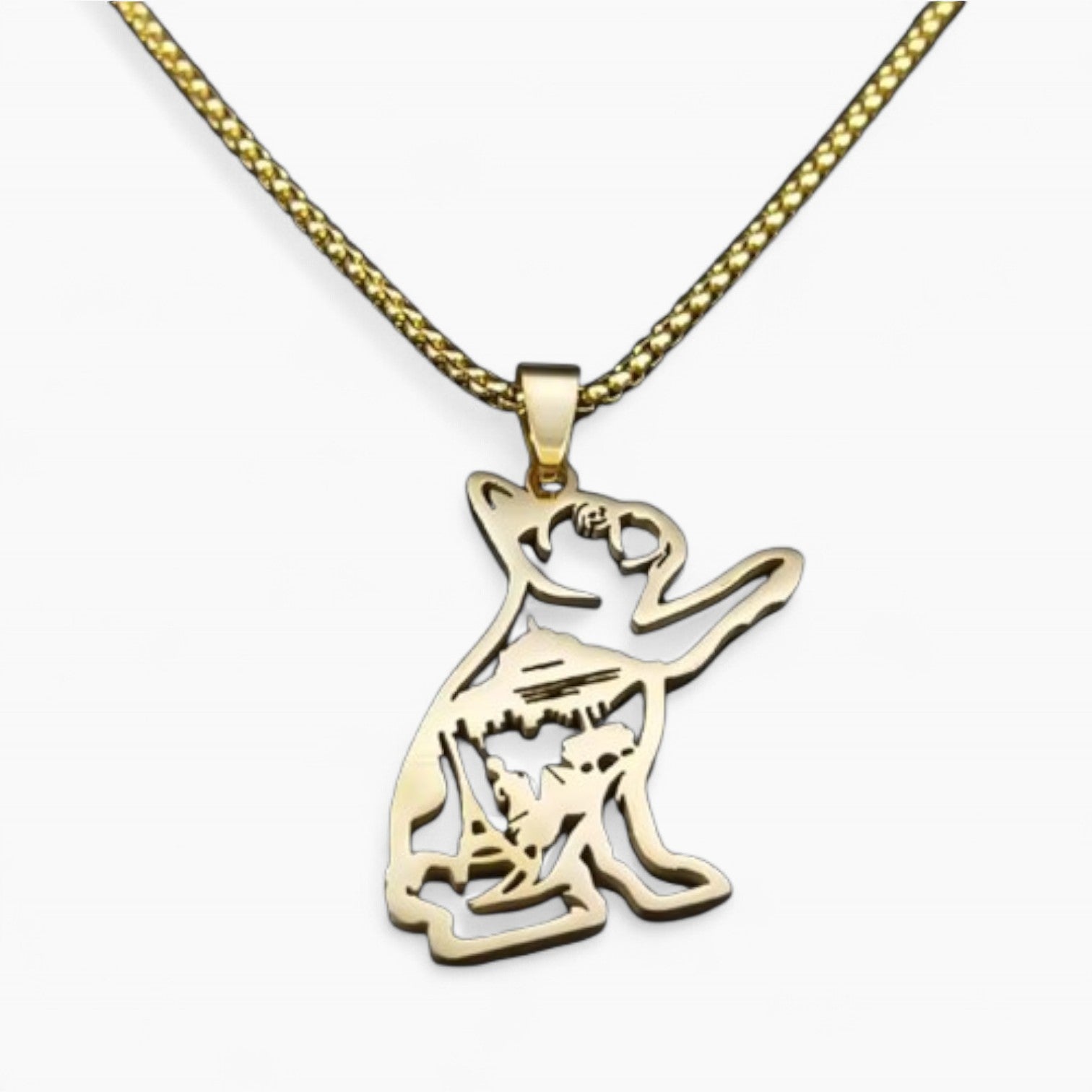 Bulldog Necklace Gold – Stylish Dog Charm Outdoor Use | Safe For Paws