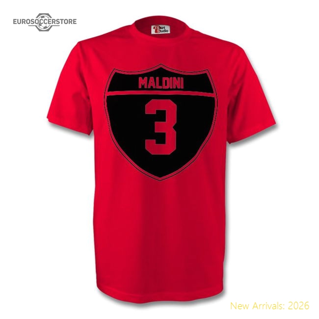 First-class Paolo Maldini Ac Milan Crest Tee (red) - Official Design