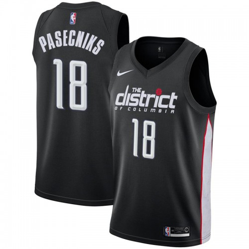 WAS #18 Anzejs Pasecniks Superior 2018 City NBA Jersey - Black