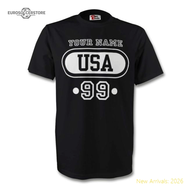 United States Usa T-shirt (black)  Your Name - Fantastic Value
