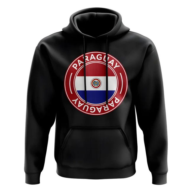 Paraguay Football Badge Hoodie (Black)