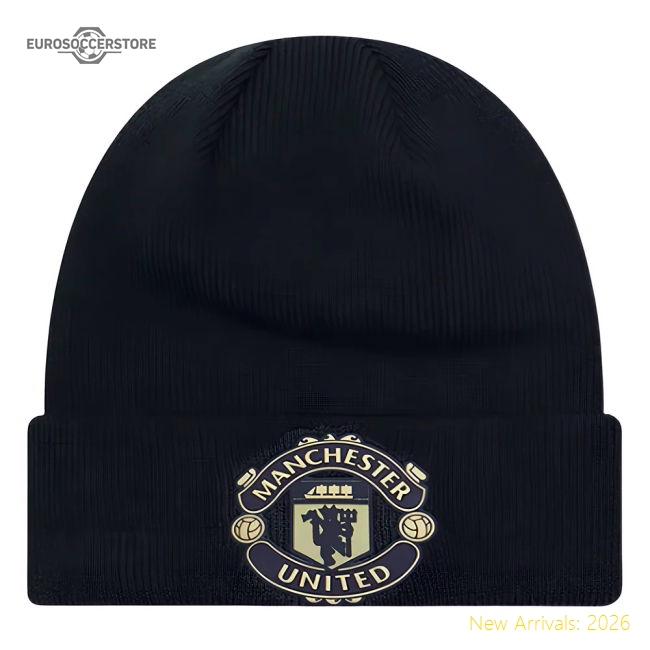 Club Teams,Premier League,Club Teams,Man Utd Man Black Cuff Beanie