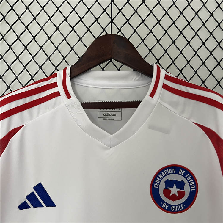 High Performance 2024 Chile Away WhiteRed Soccer Jersey Football Shirt