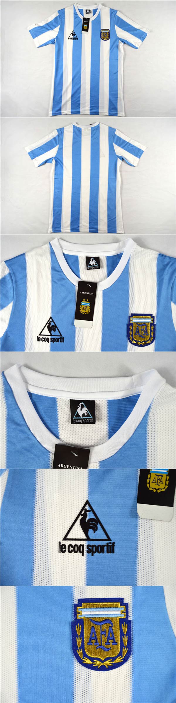 Quick Dry 1986 Argentina Retro Home 10 MARADONA Soccer Shirt Jersey