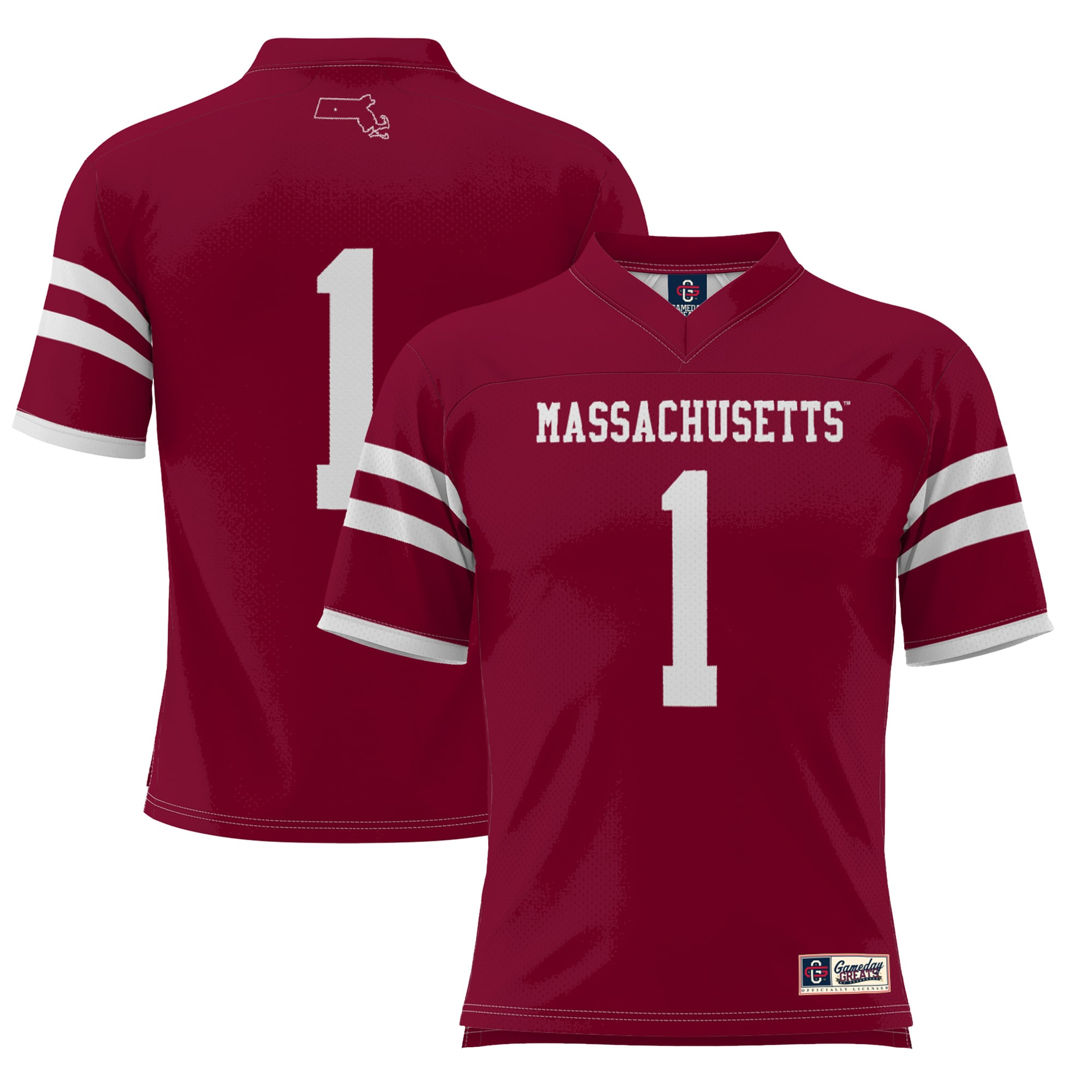 Men's #1 Maroon UMass Minutemen Football Jersey
