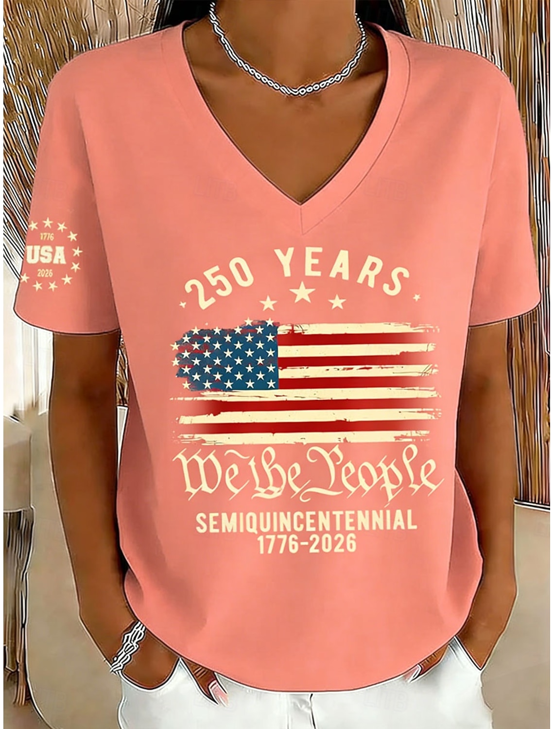 American Independence Day Women's T Shirt Print Graphic Independence Day Vintage Stylish Classic Short Sleeve Crew Neck V Neck Regular Tops Daily Blue Black White Red Gray Summer Spring