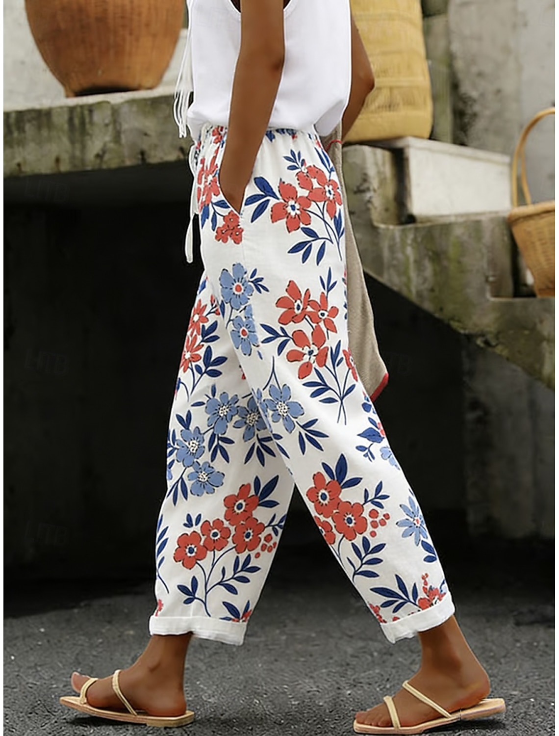Independence Day Patriotic Women's Leggings Vacation Vintage Fashion Calf-Length High WaistPants Graphic Flag Printing Breathable Soft Stretchy Formal Vacation Office