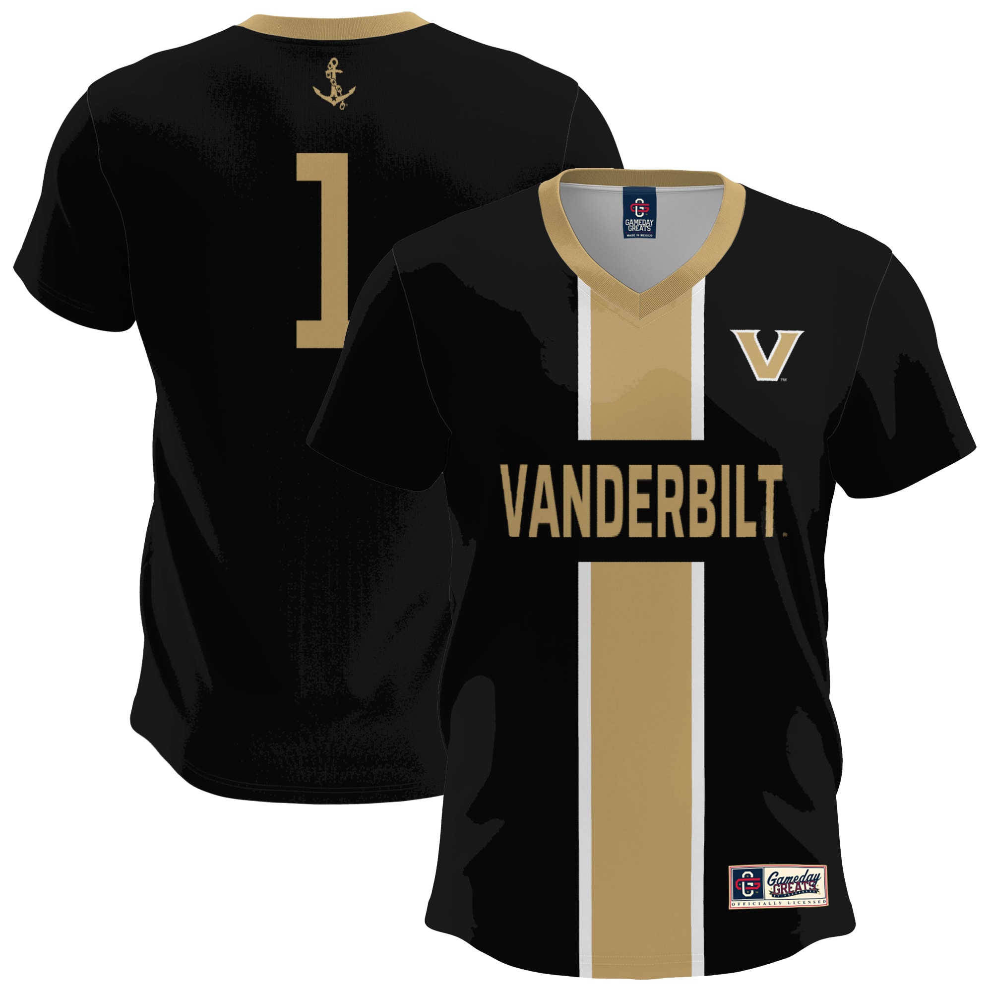 [JED] Vanderbilt Commodores GameDay Greats Lightweight Soccer Fashion Jersey - Black