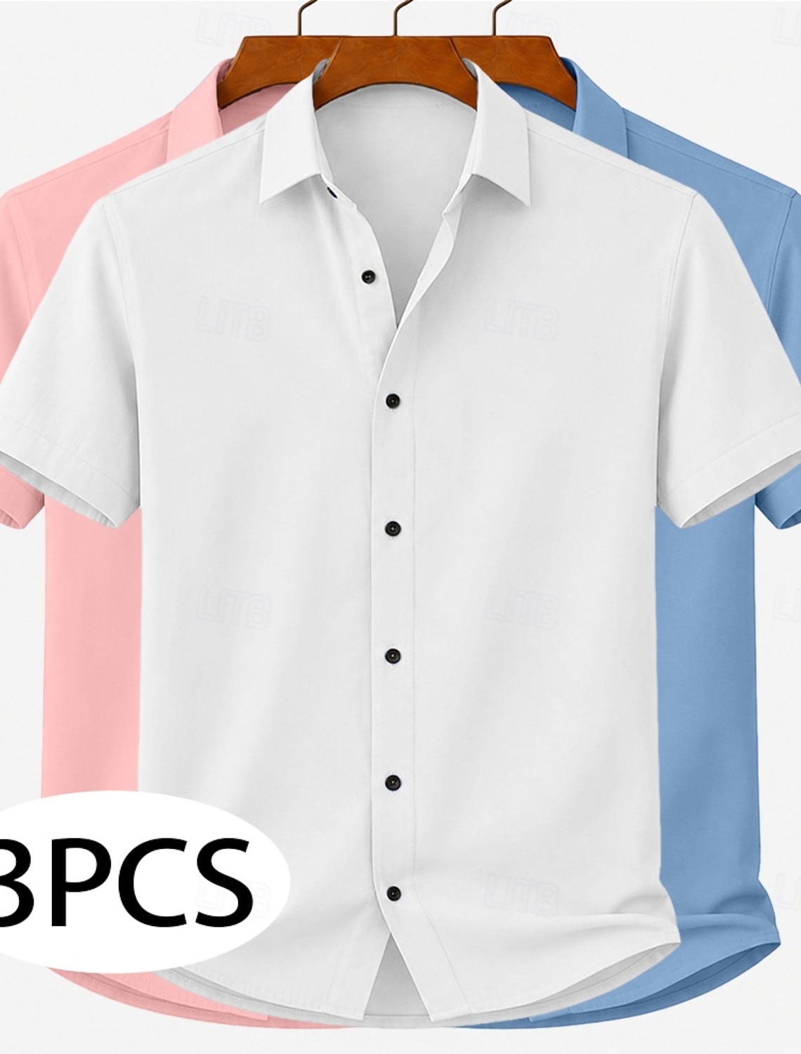 Men Shirt Casual Shirt Button Up Shirt White+Pink+Light Blue Light BLue+Green+Black BLue+Red+Black Yellow+Pink+Black Green+Gray+Black Short Sleeve Plain Shirt Collar Casual Daily Plain Clothing