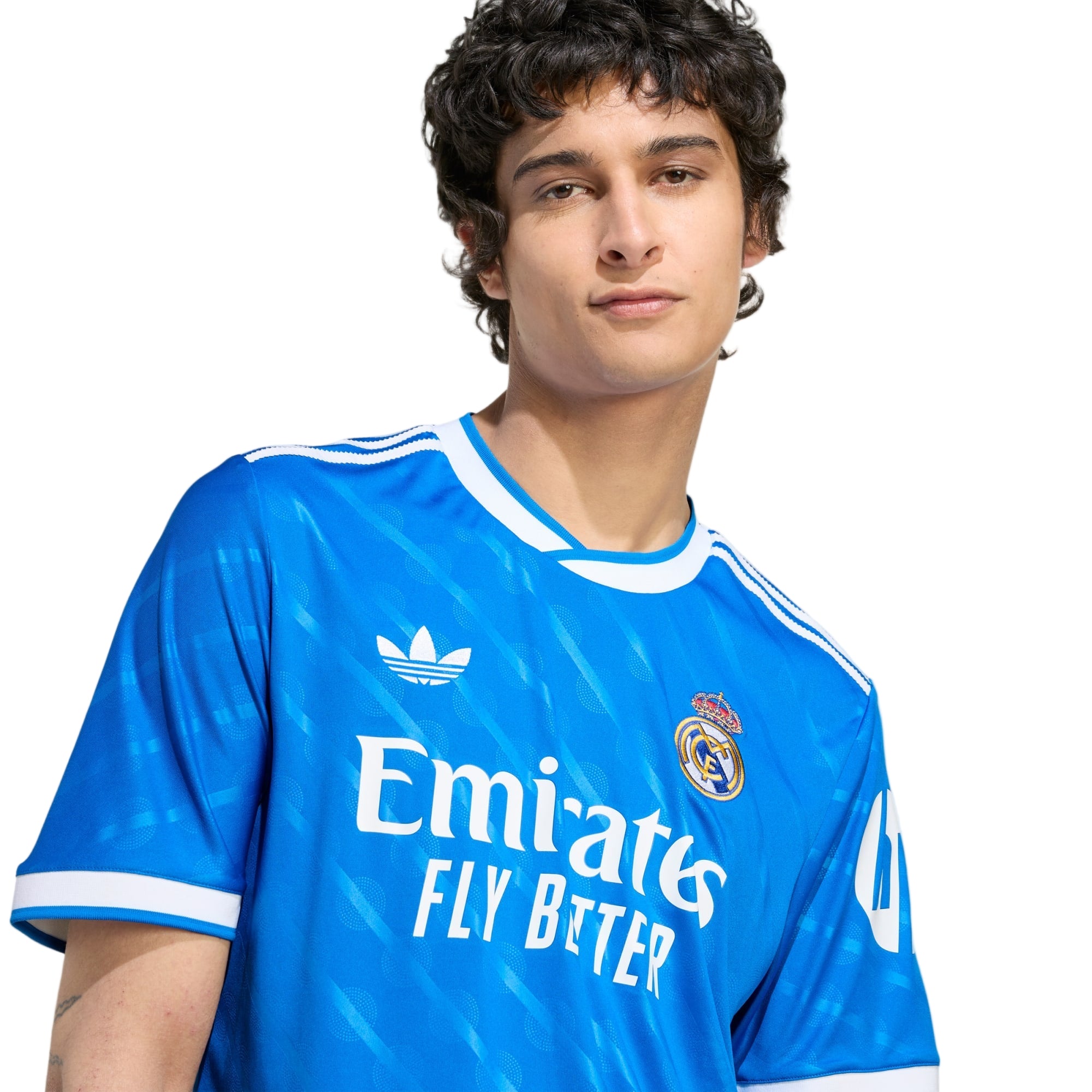 adidas Valverde Men's Real Madrid Third Jersey 25/26 w/ Champions League Patches (Blue/White)