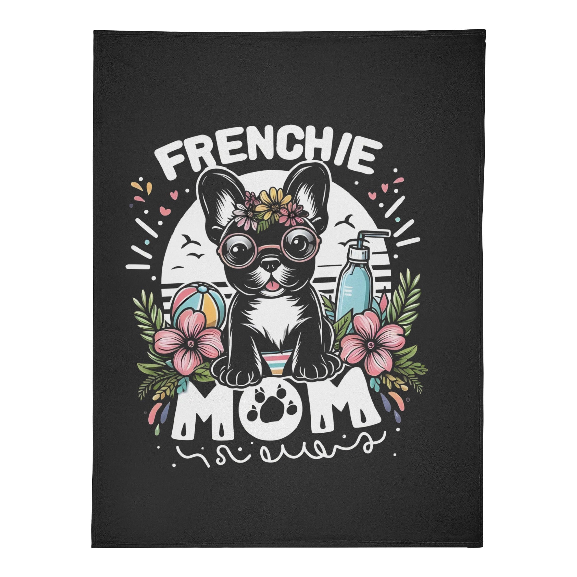 Frenchie Mom - French Bulldog Premium Fleece Blanket For French Bulldogs