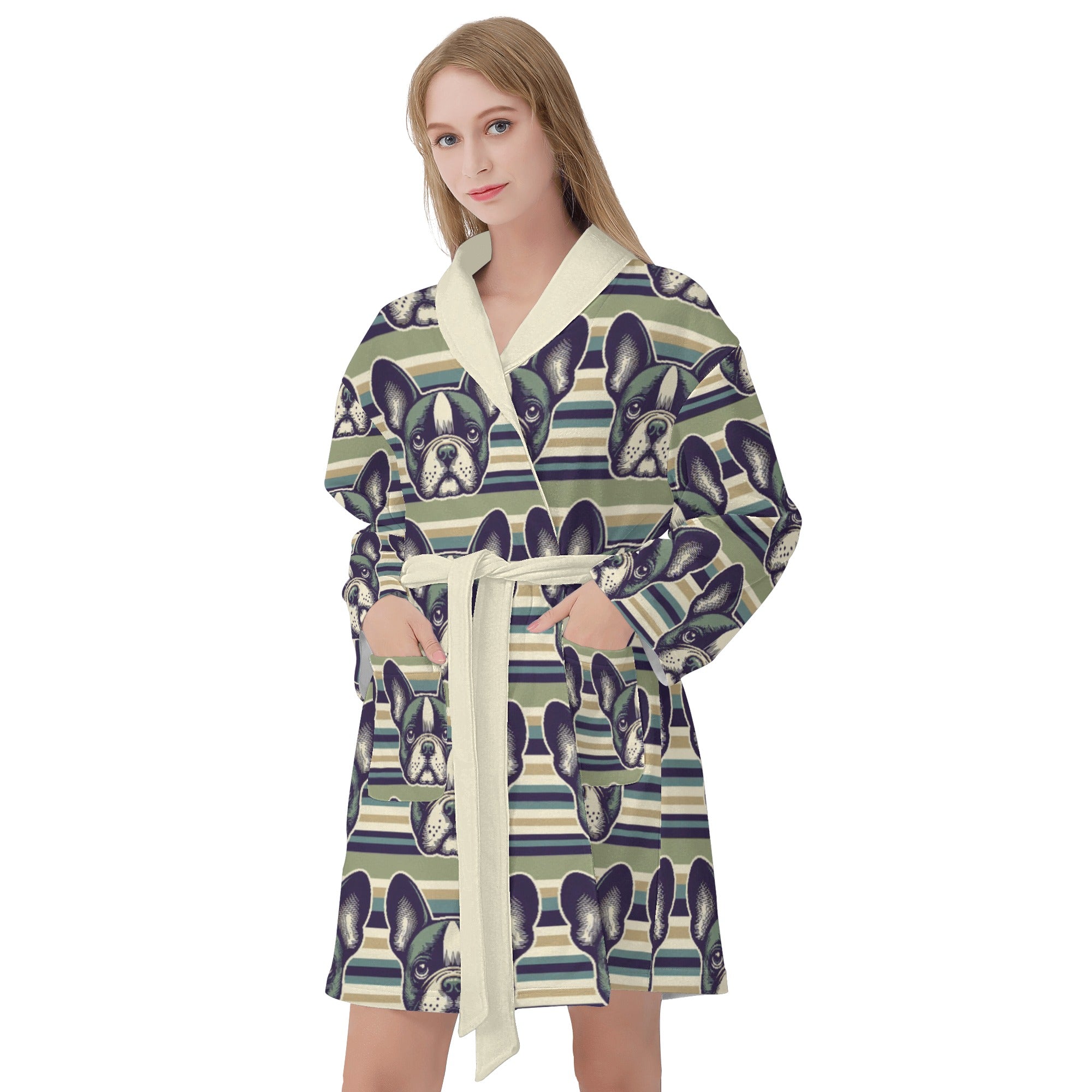French Bulldog Lover Bailey Women Bathrobe Stylish Daily Item