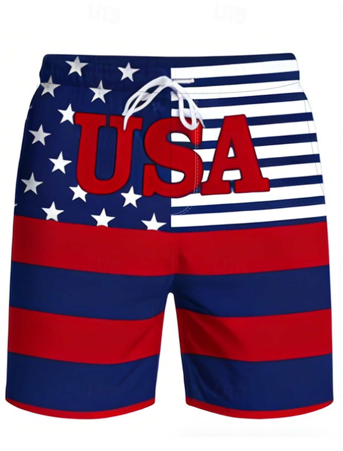 Men's 4th of July U.S. 250th Anniversary US Flag Patriotic Swim Trunks Swim Shorts Board Shorts Mid Waist Casual Holiday Side Pockets Mesh Lining Elastic Drawstring Waist Designer Clothing Apparel