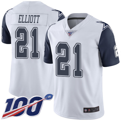 Official NFL Dallas Cowboys #21 Ezekiel Elliott White Limited Jersey