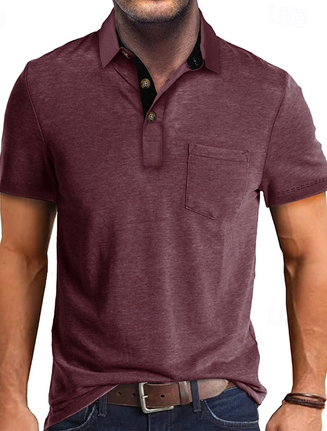 Men's Golf Shirt Polos Shirts Work Casual Lapel Short Sleeve Basic