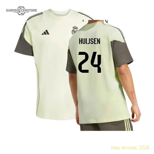 2025-2026 Real Madrid Training Tee (almost Lime) (huijsen 24)