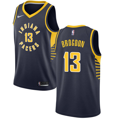 Nike Indiana Pacers #13 Malcolm Brogdon Navy Blue NBA Swingman Icon Edition Jersey Mens