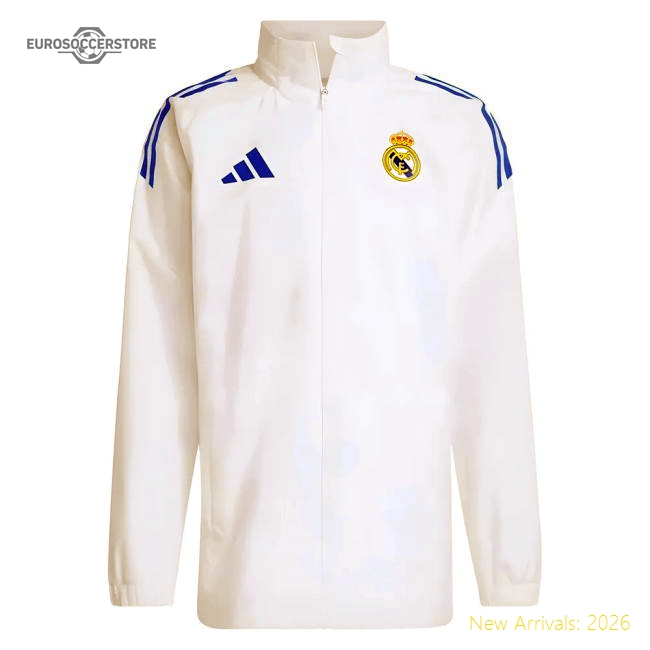 2025-2026 Real Madrid Eu Allweather Jacket (white) - Collectors Item