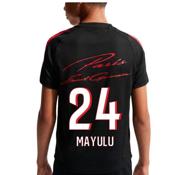 [HP] 2026-2027 PSG Strike Training Shirt (Black) - Kids (Mayulu 24)