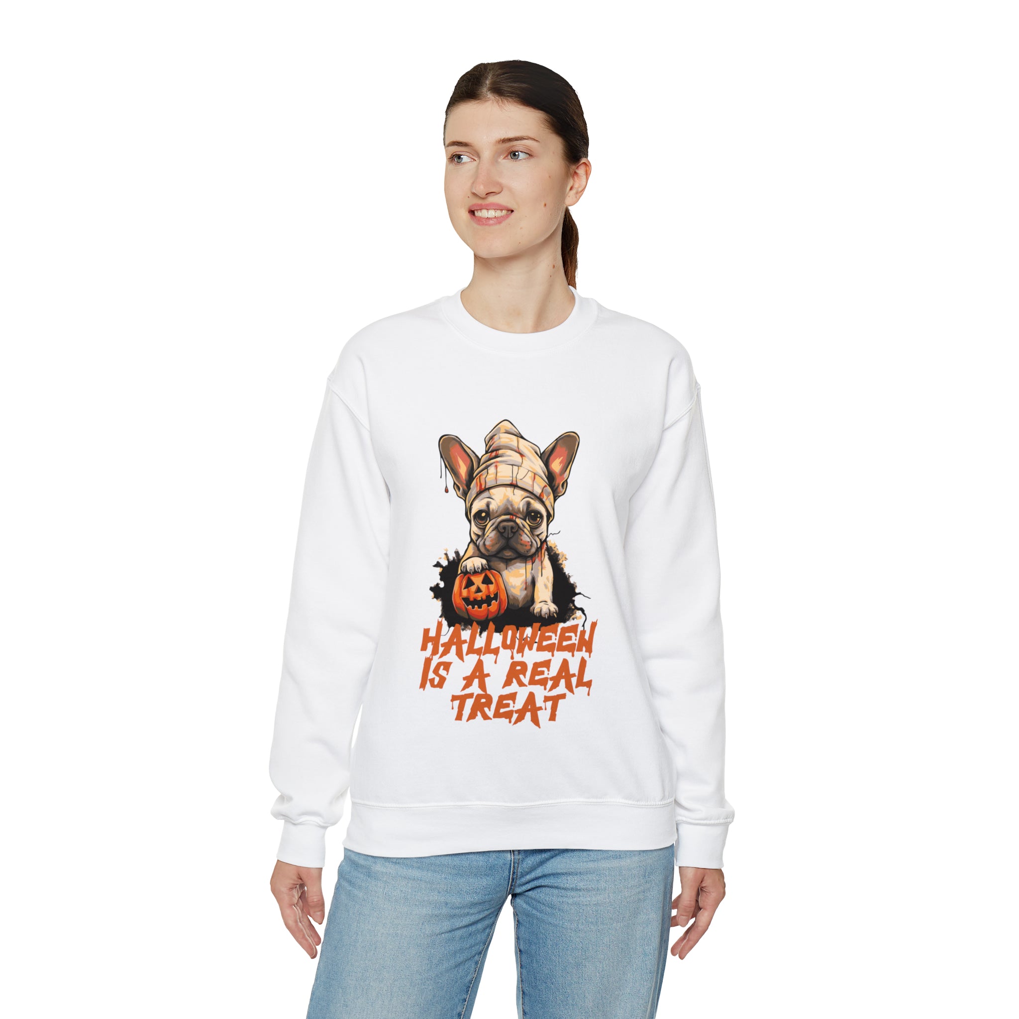 Stylish Real Treat Halloween Unisex Sweatshirt for Dog Owners Stylish
