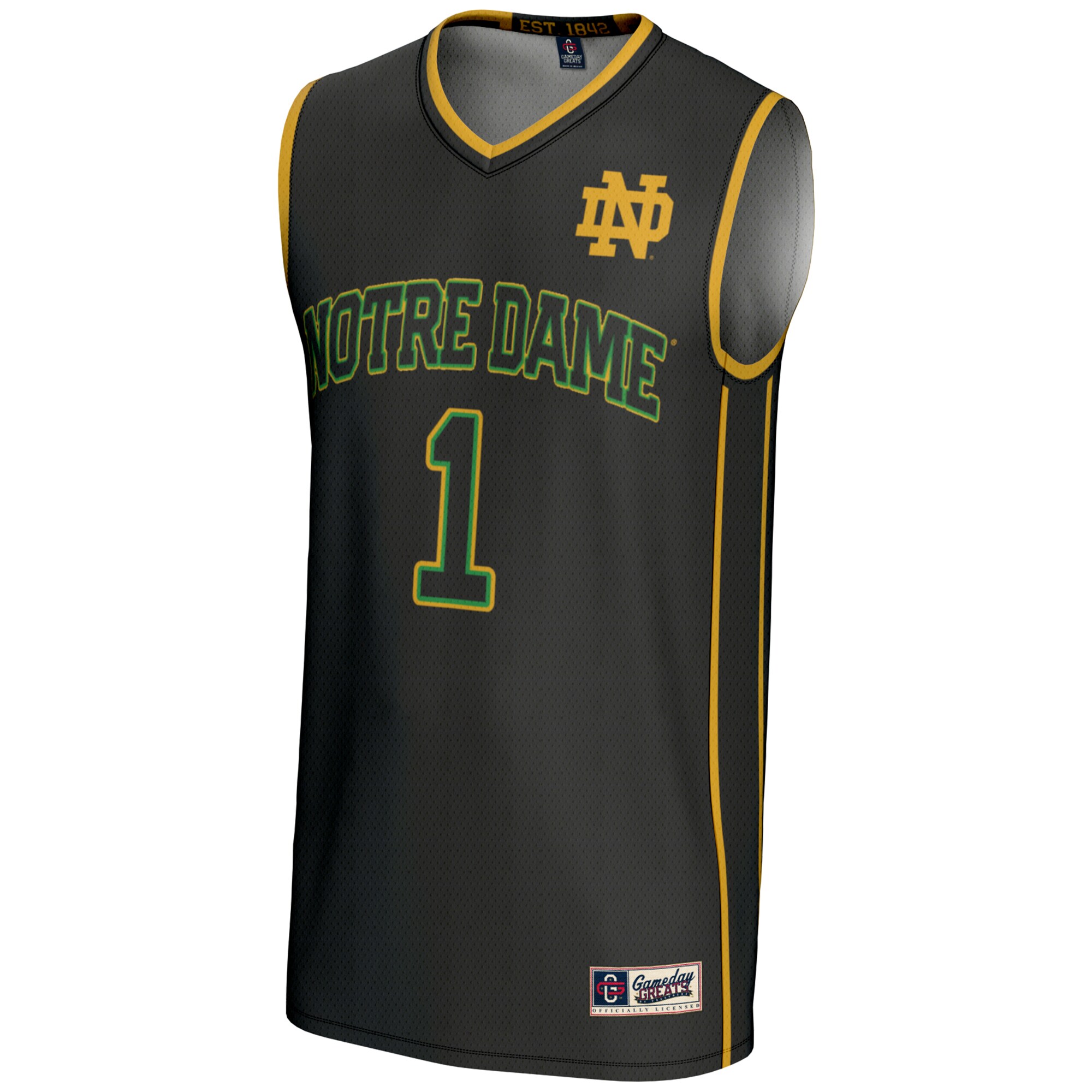 [NJP] Notre Dame Fighting Irish GameDay Greats Youth Lightweight Basketball Jersey - Black