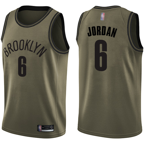 Nike Brooklyn Nets #6 DeAndre Jordan Green Salute to Service Youth NBA Swingman Jersey Youth