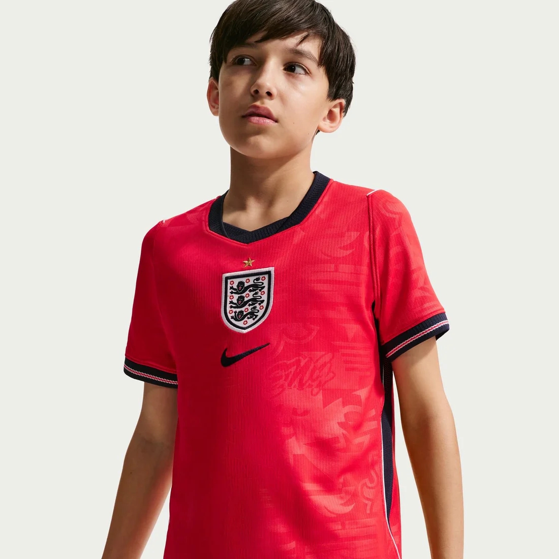 England 2026 Away Youth Jersey - Three Lions Speed Red Junior Kit