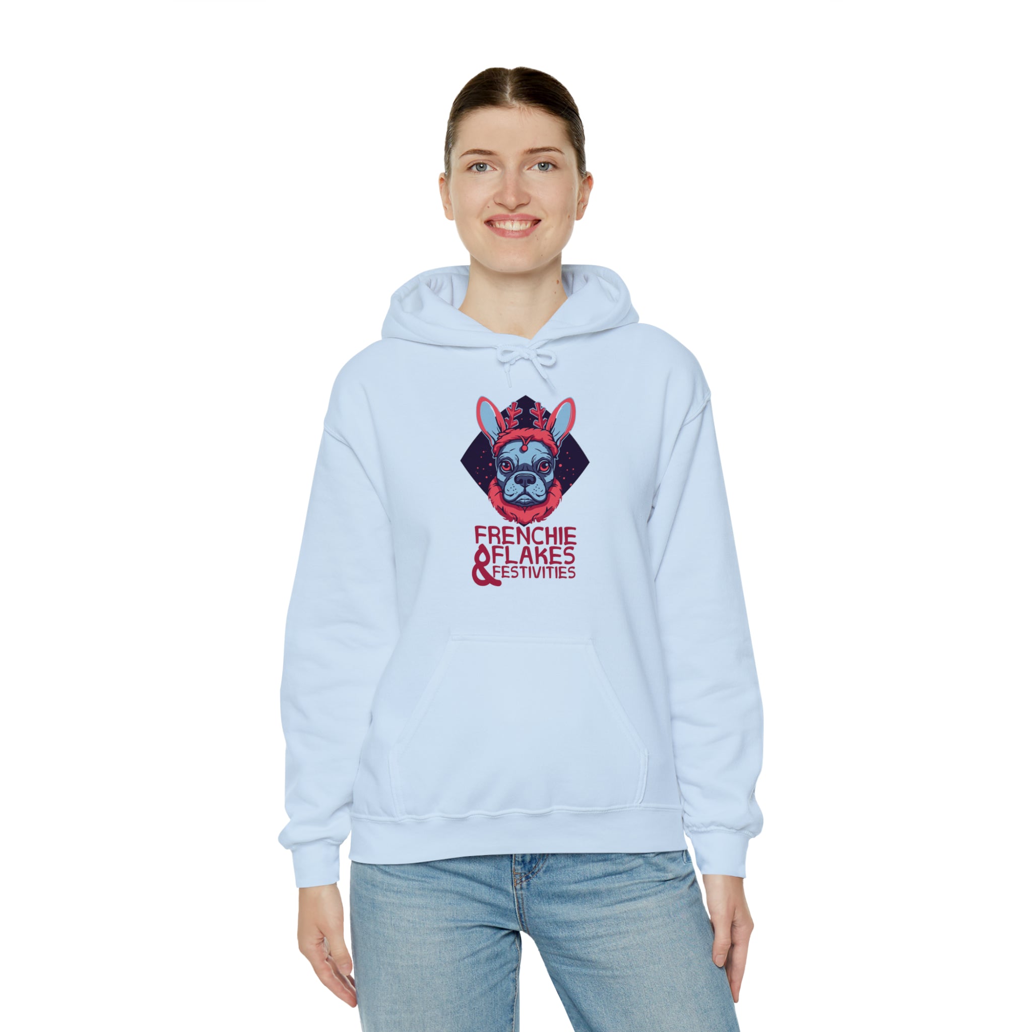 French Bulldog Frenchie & Flakes Unisex Hoodie Durable Dog Item