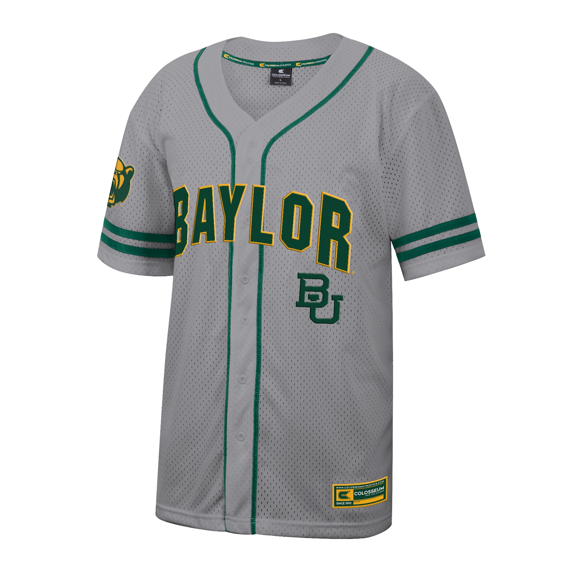 [DDG] Baylor Bears Colosseum Free Spirited Baseball Jersey - Gray