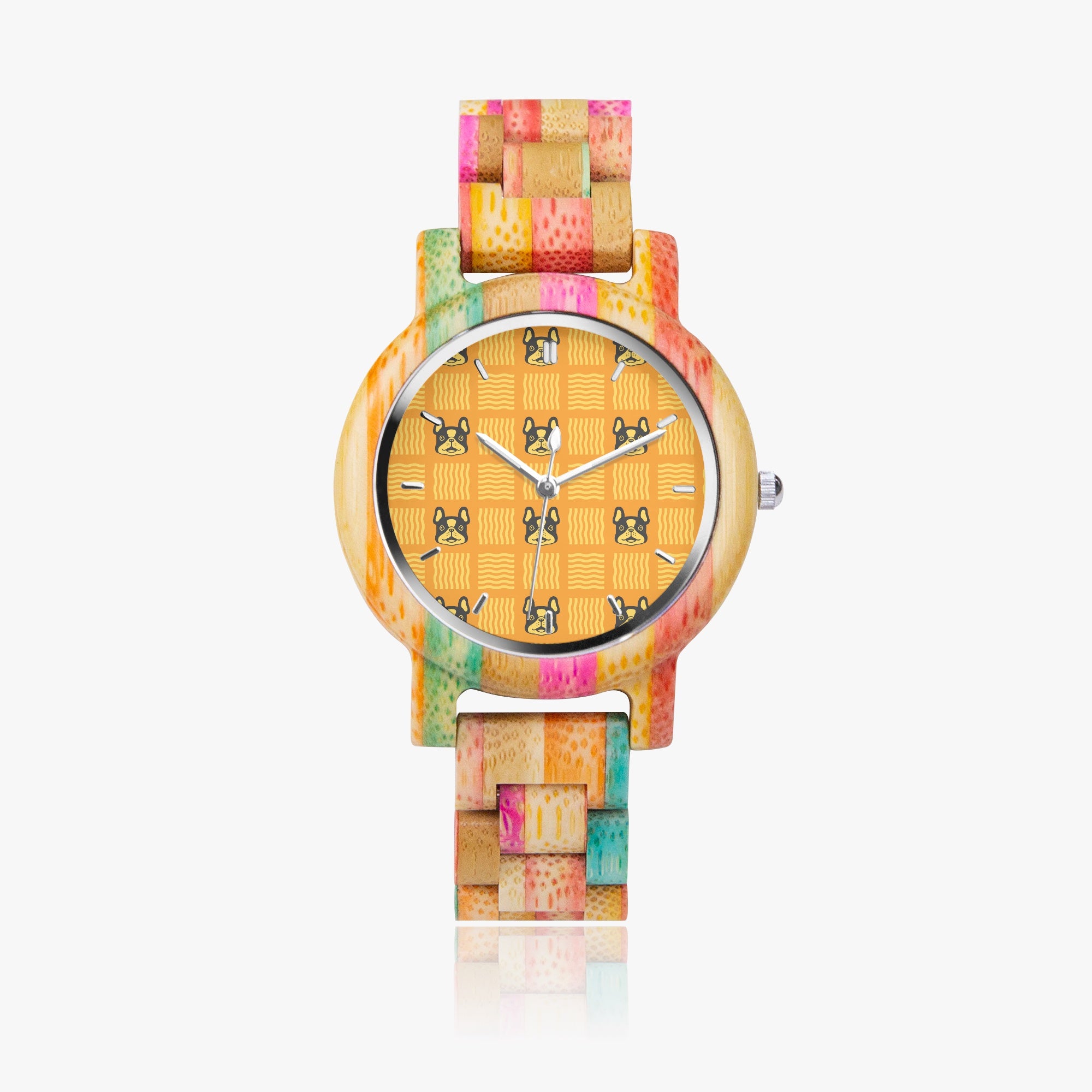 French Bulldog Peppa Stylish Wooden Watch For Frenchie Lovers Durable Dog Item