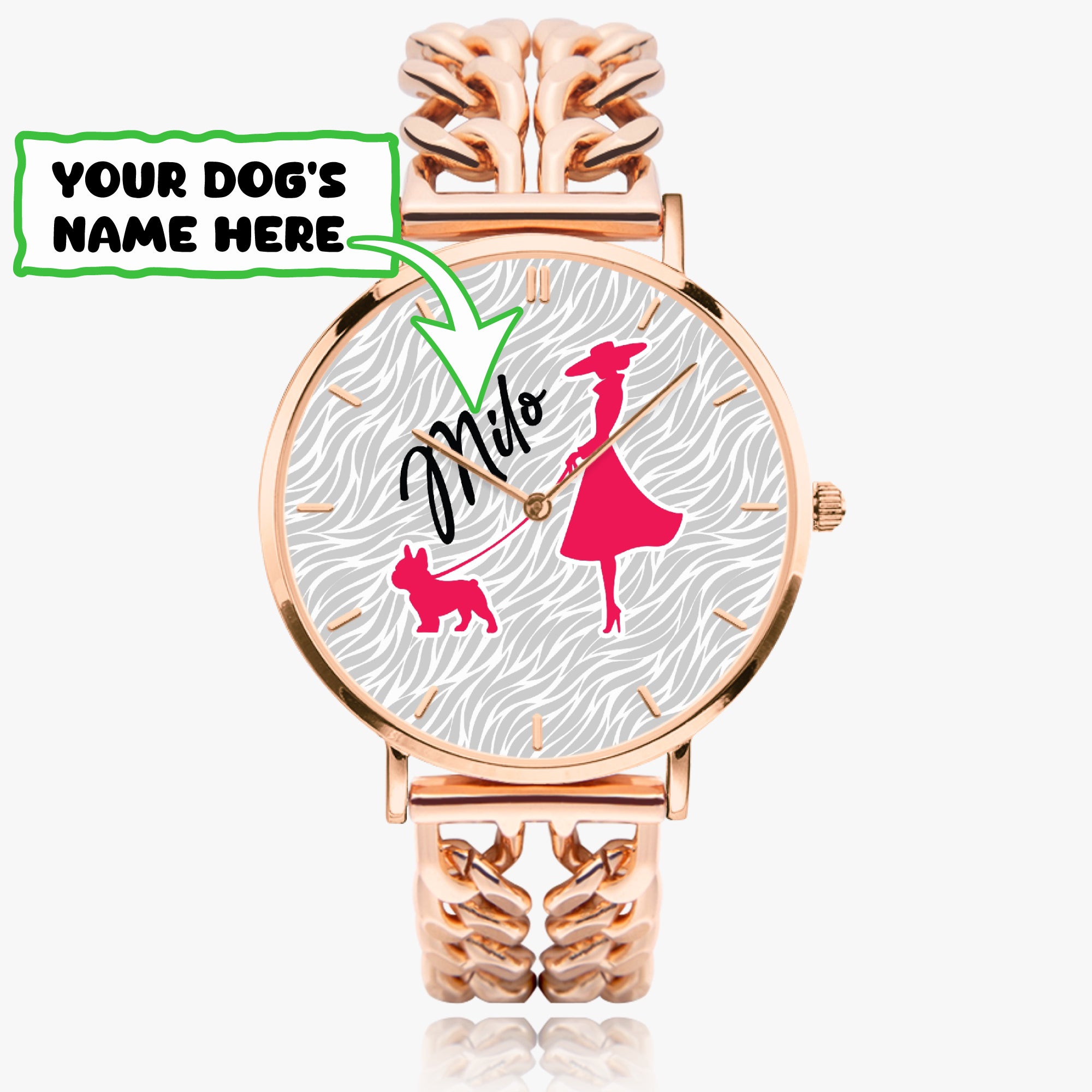 Lola - Personalized Chic Hollow Strap Watch for Frenchie Lovers