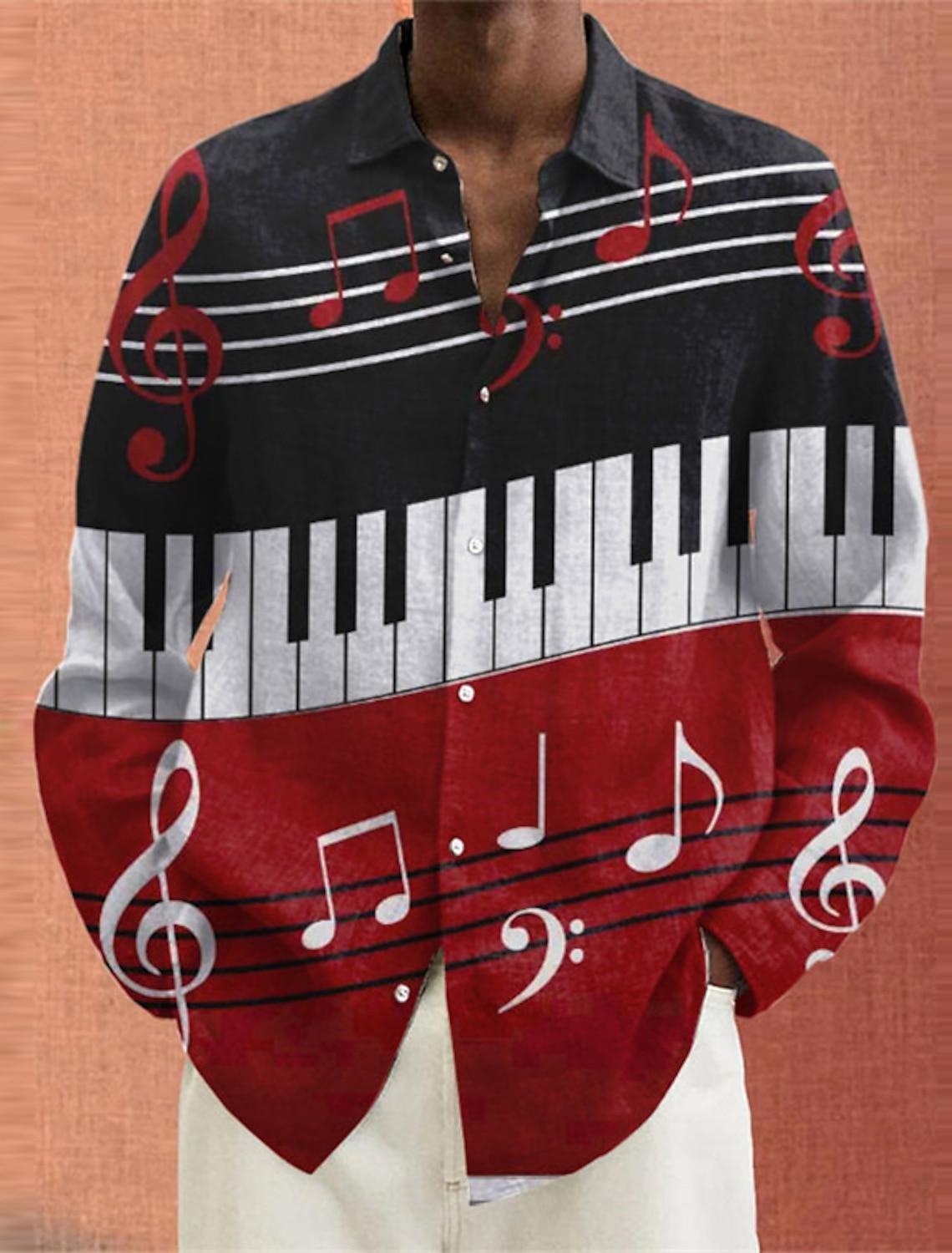 Men's Boardmasters Pano Keys Shirt Button Up Long Sleeve Casual Daily