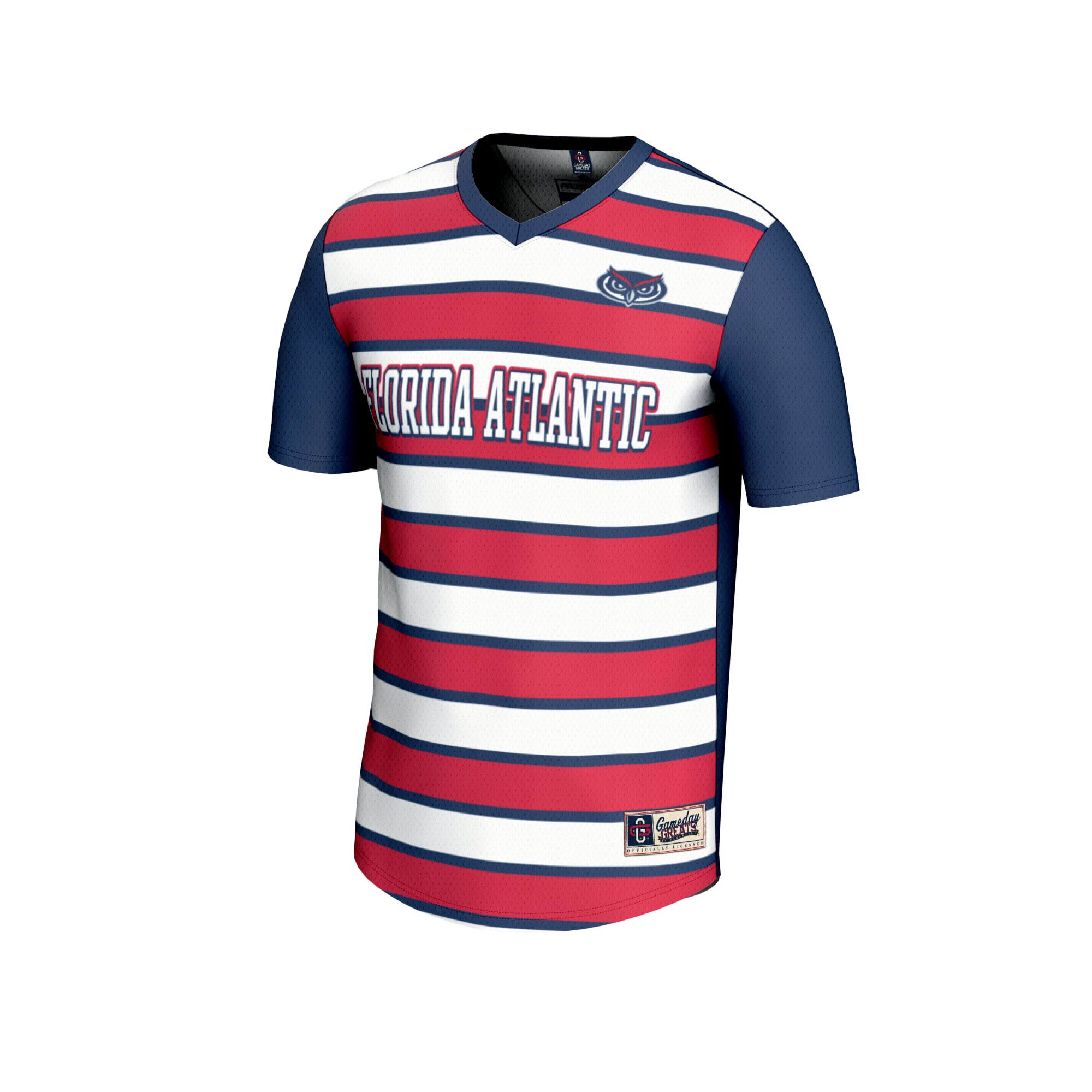 #1 Florida Atlantic Owls GameDay Greats Youth Lightweight Collegiate Soccer Fashion Jersey - Navy/Red