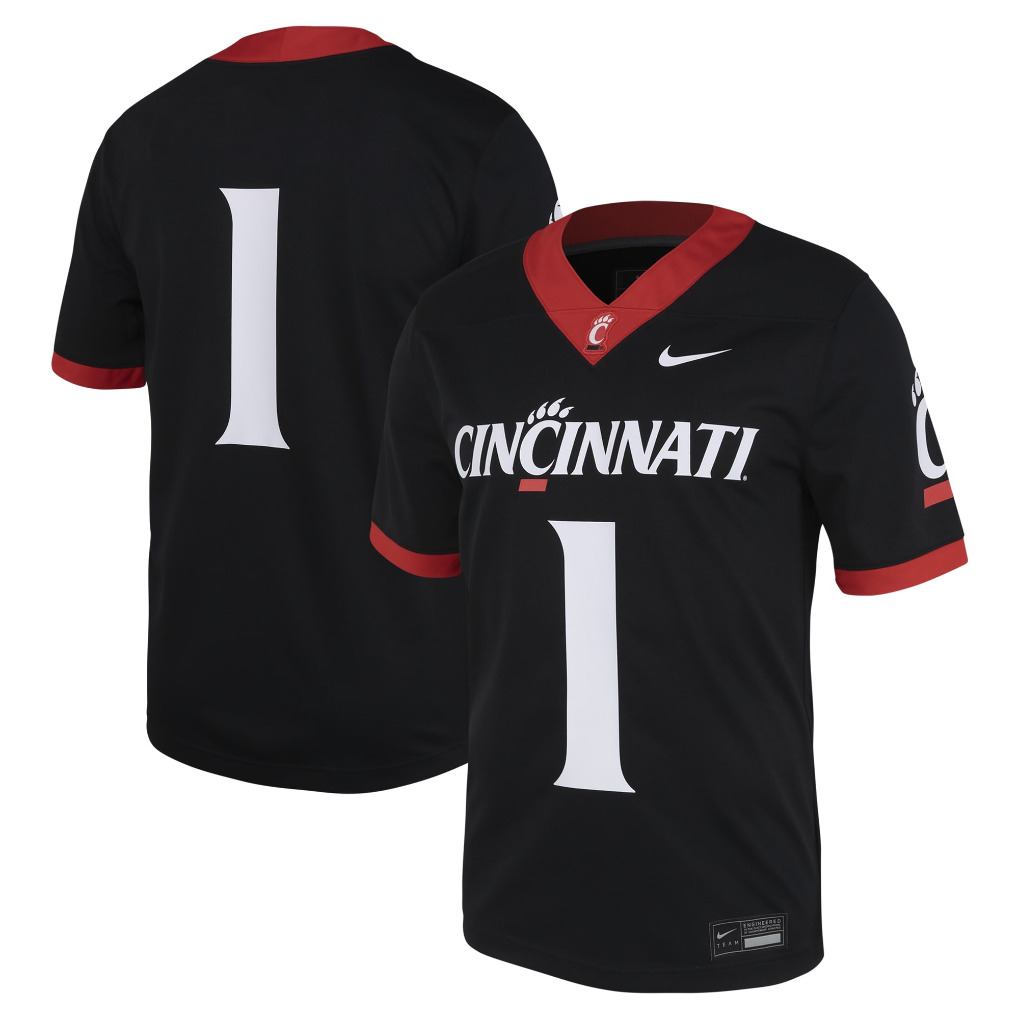 [NJP] Cincinnati Bearcats Untouchable Football Jersey - Black