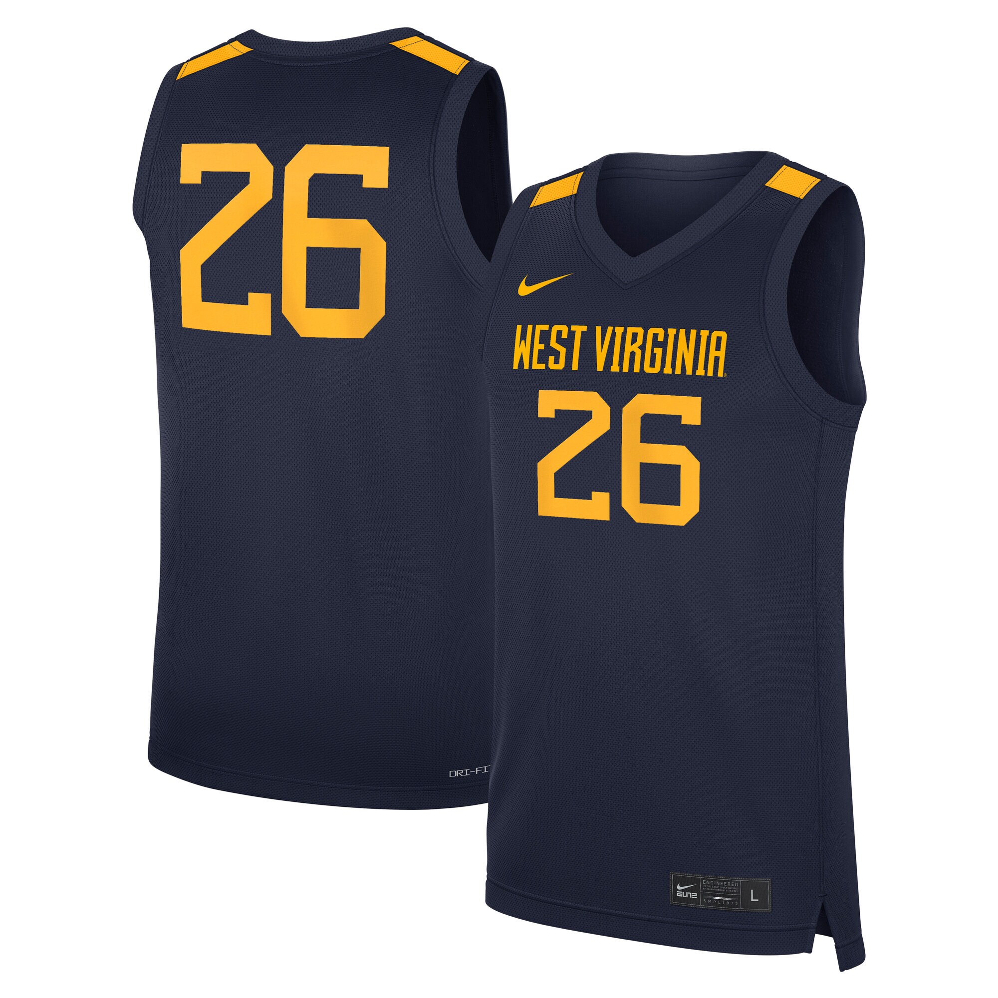 [DDG] West Virginia Mountaineers Road Replica Basketball Jersey - Navy