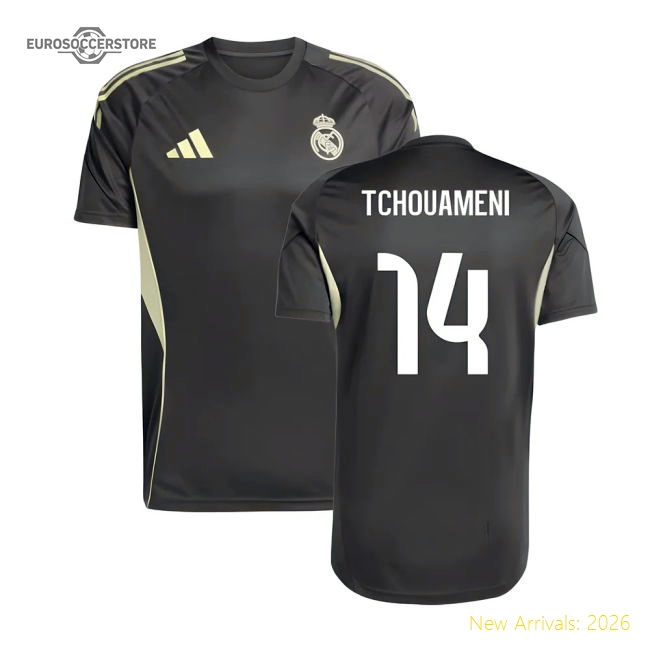 2025-2026 Real Madrid Training Jersey (Utility Grey) (Tchouameni 14)