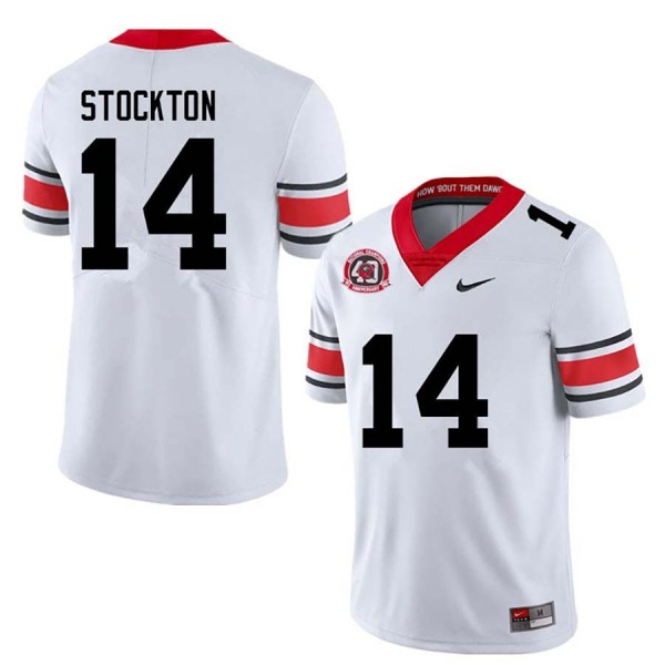 Men Georgia Bulldogs #14 Gunner Stockton 40th Anniversary White Nike Stitch Jersey