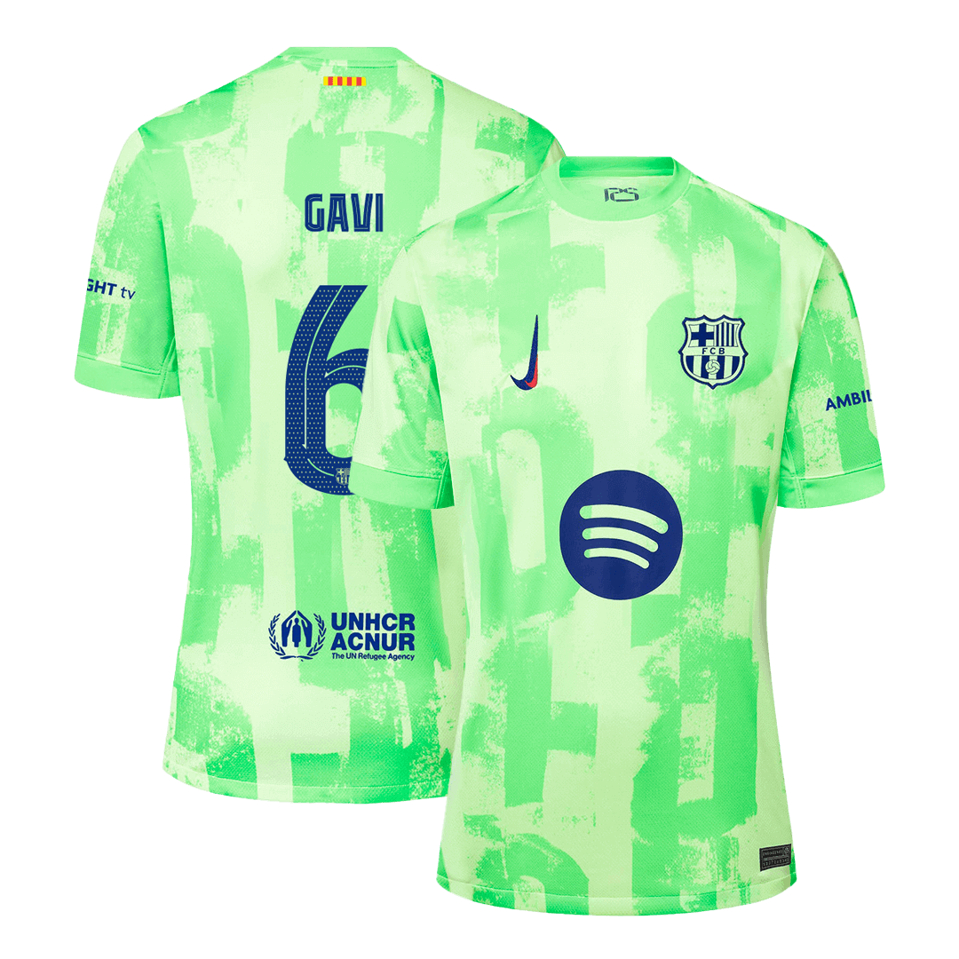 GAVI #6 Barcelona Third Away Soccer Jersey 2024/25 - UCL Spotify Logo